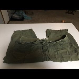Ladies PLUS size Army Green Capris